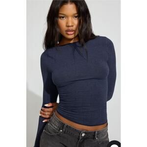 NEW Garage SexyCozy Boat Neck Long Sleeve Top S